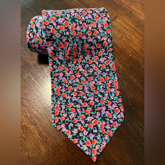 STEFANO CONTI rose flower classic trendy tie - Picture 1 of 7